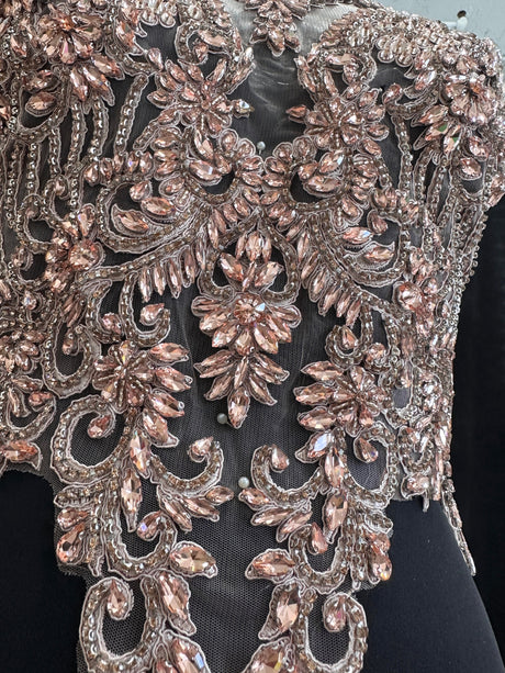 Blush Pink Rhinestone Bodice Applique