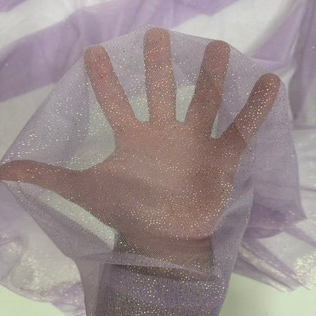 Metallic Foil Dotted Mesh Fabric