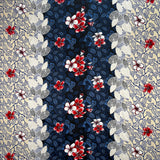 Rayon Fabric Plumeria Flowers & Leaves Parallel Design