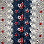 Plumeria Flowers & Leaves Parallel Design Rayon Fabric - Cream/Red/Navy, 36" X 45" Width (1 Yard)