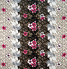 Rayon Fabric Plumeria Flowers & Leaves Parallel Design