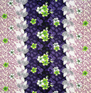 Plumeria Flowers & Leaves Parallel Design Rayon Fabric - Cream/Red/Navy, Floral Print, 36" X 45" (1 Yard)