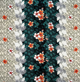 Rayon Fabric Plumeria Flowers & Leaves Parallel Design