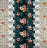 Plumeria Flowers & Leaves Parallel Design Rayon Fabric - Cream/Red/Navy, Floral Print, 36" X 45" (1 Yard)
