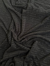 Stretch Jersey Knit Black Textured Geometric
