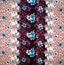 Plumeria Flowers & Leaves Parallel Design Rayon Fabric - Cream/Red/Navy, 36" X 45" Width (1 Yard)