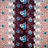 Rayon Fabric Plumeria Flowers & Leaves Parallel Design