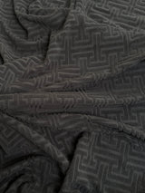 Stretch Jersey Knit Black Textured Geometric