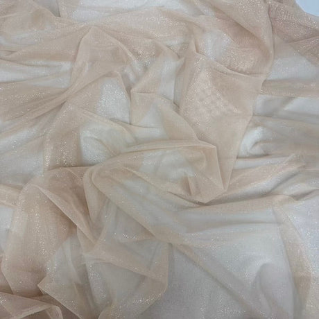 Metallic Foil Dotted Mesh Fabric