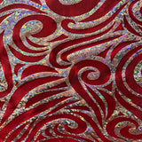 Nylon Spandex Paisley Foggy Foil Fabric