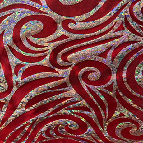Nylon Spandex Paisley Foggy Foil Fabric