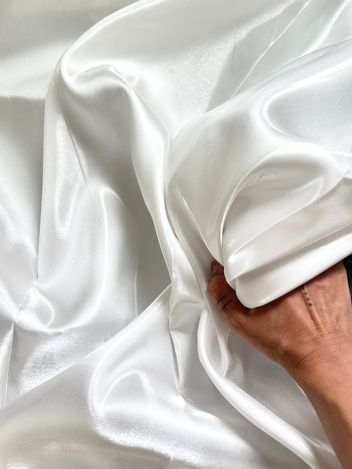 Liquid Bridal Satin Off White