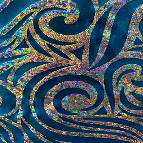 Nylon Spandex Paisley Foggy Foil Fabric