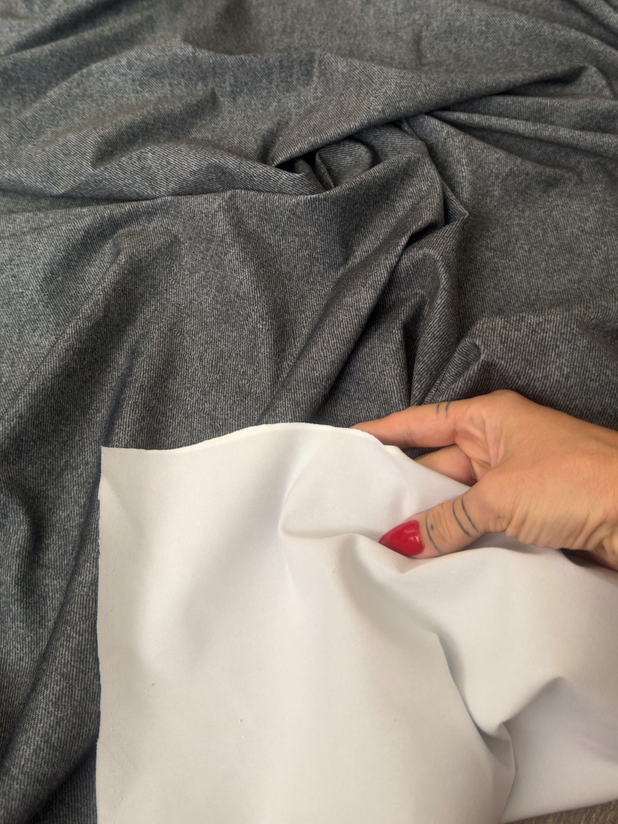 Printed Nylon Spandex Gray Twill Pattern