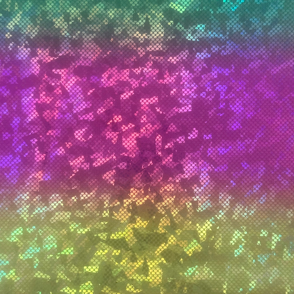 Rainbow Shattered Glass Hologram Foil 4-Way Stretch Fabric