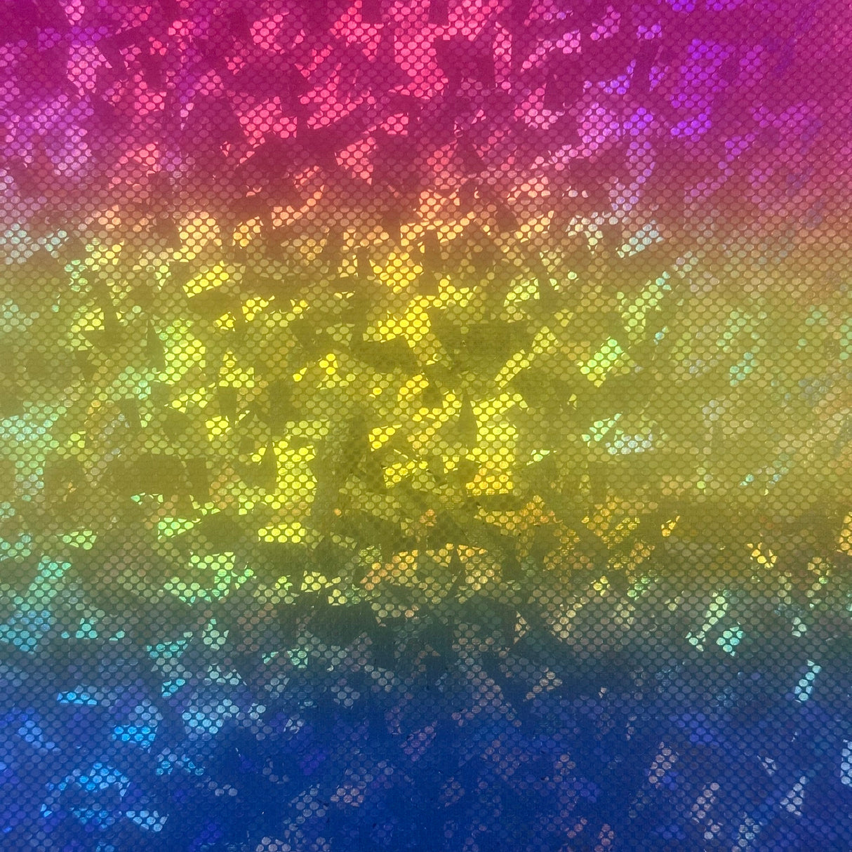 Rainbow Shattered Glass Hologram Foil 4-Way Stretch Fabric