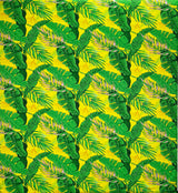 Tropical Leaves All Over Design Cotton Fabric - Tropical Leaves Print, 36" X 45" (1 Yard)
