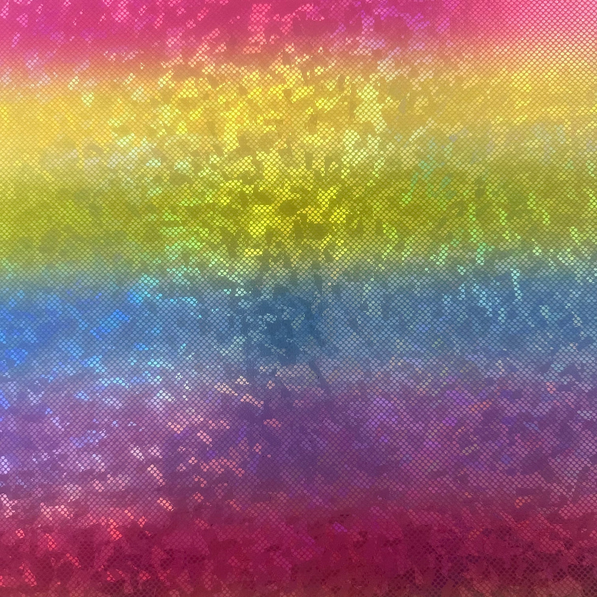 Rainbow Shattered Glass Hologram Foil 4-Way Stretch Fabric