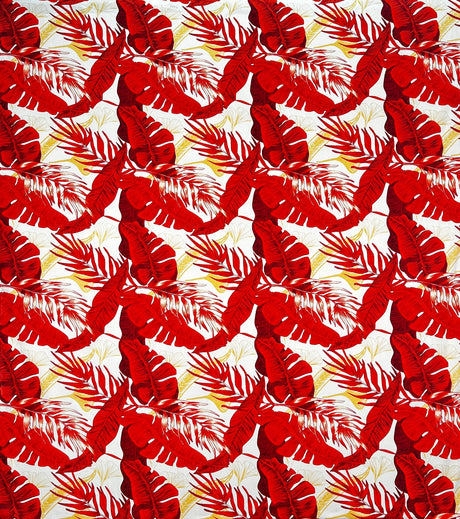 Tropical Leaves All Over Design Cotton Fabric - Tropical Leaves Pattern, 36" X 45" (1 Yard)
