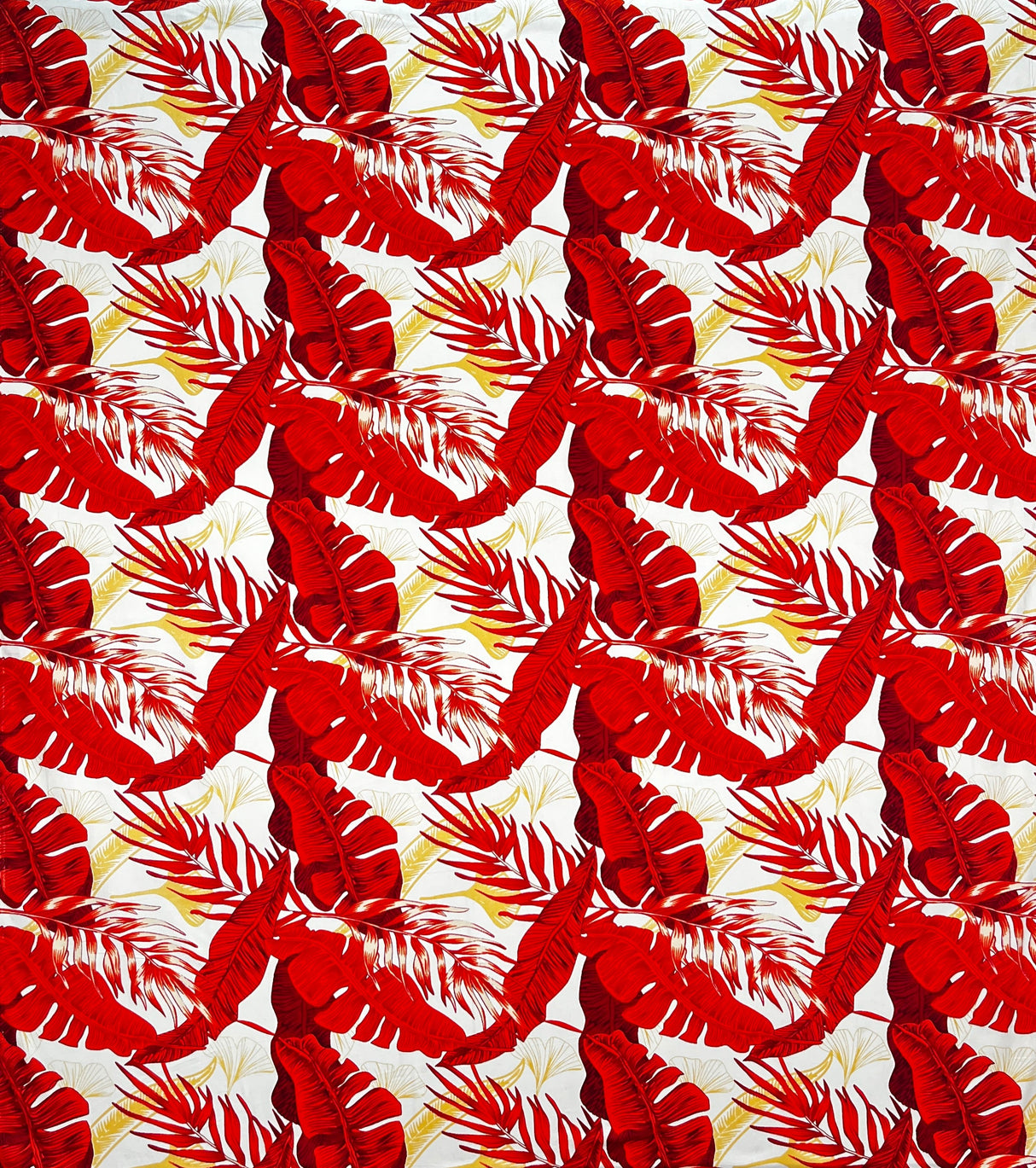 Tropical Leaves All Over Design Cotton Fabric - Tropical Leaves Print, 36" X 45" (1 Yard)