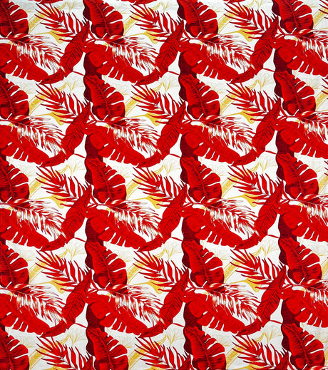 Tropical Leaves All Over Design Cotton Fabric - Tropical Leaves Print, 36" X 45" (1 Yard)