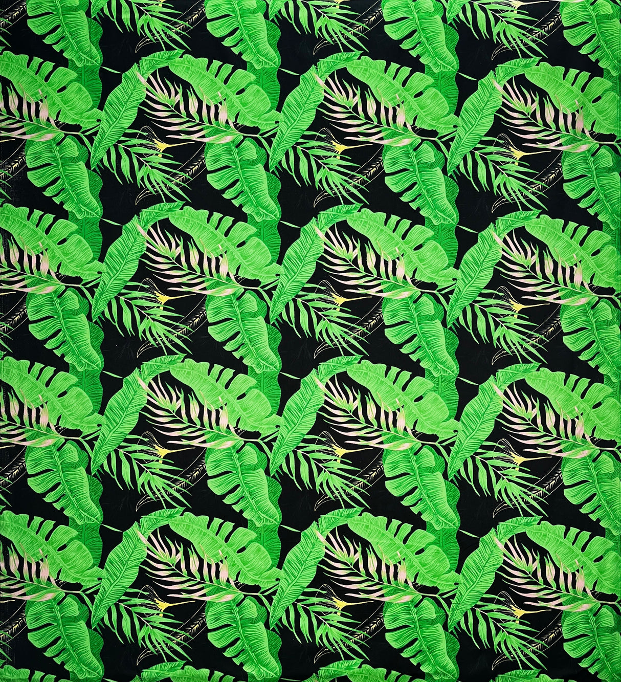 Cotton Fabric Tropical Leaves All Over Design