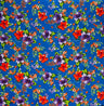 Cotton Fabric Hibiscus Palm Leaves Cluster Print