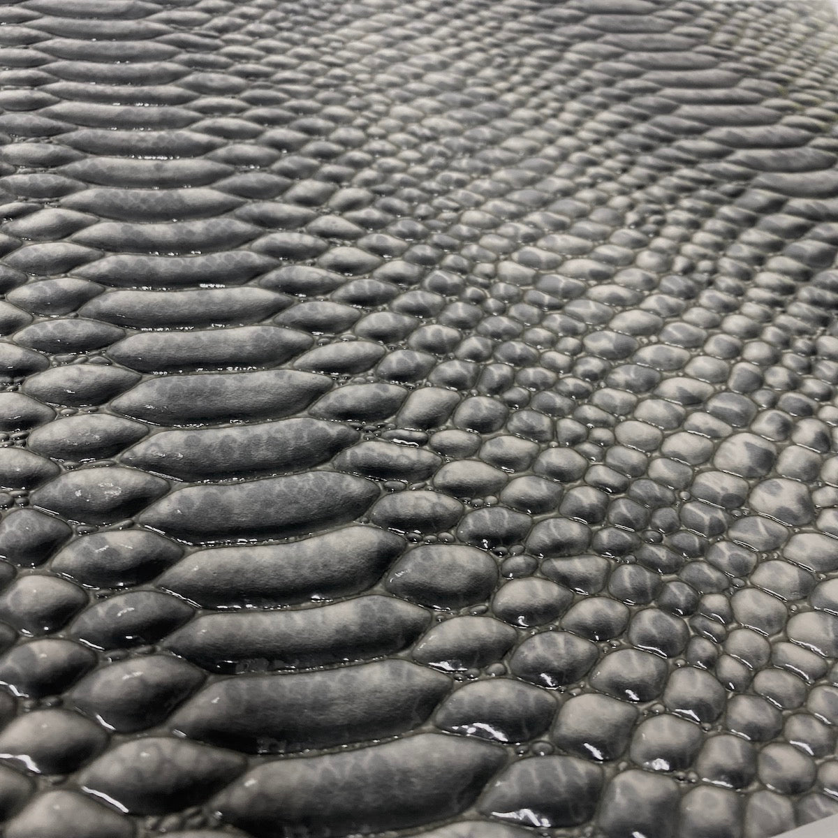Culebra Patent 3D Embossed Snake Skin Vinyl Fabric - 3D Embossed Snake Skin, 54" Width (1 Yard)