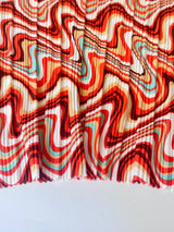 Printed Pleated Knit Multicolor Wave