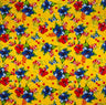 Hibiscus Palm Leaves Cluster All Over Design Cotton Fabric - Purple, Fuchsia, Yellow, Orange, Blue, 36" X 45" (1 Yard)