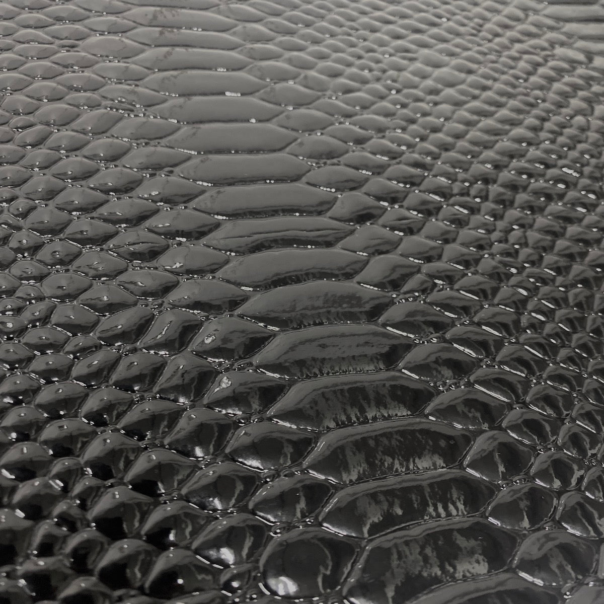 Culebra Patent 3D Embossed Snake Skin Vinyl Fabric - 3D Embossed Snake Skin, 54" Width (1 Yard)