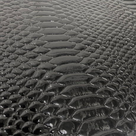 Culebra Patent 3D Embossed Snake Skin Vinyl Fabric - 3D Embossed Snake Skin, 54" Width (1 Yard)