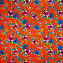 Cotton Fabric Hibiscus Palm Leaves Cluster Print