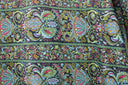 Striped Bohemian Paisley Polyester Spandex Fabric - Teal/Purple Paisley Print, 58"/60" Width (1 Yard)
