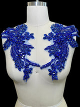 Blue Rhinestone Applique Pair
