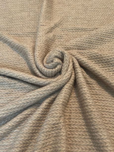 Oatmeal Cable Textured Sweater Knit