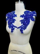Blue Rhinestone Applique Pair