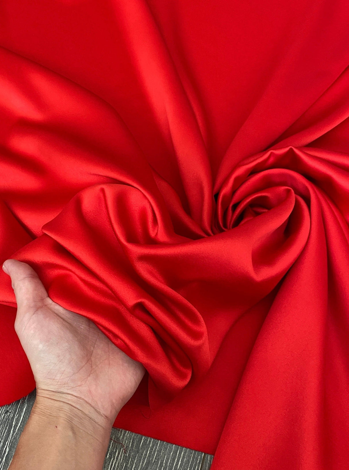 Red Stretch Crepe Back Satin