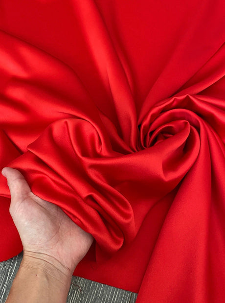Red Stretch Crepe Back Satin