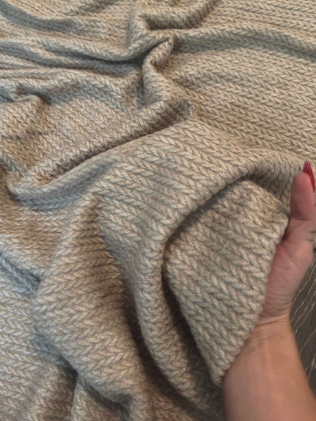 Oatmeal Cable Textured Sweater Knit