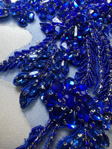 Blue Rhinestone Applique Pair