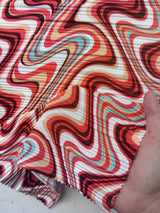Printed Pleated Knit Multicolor Wave