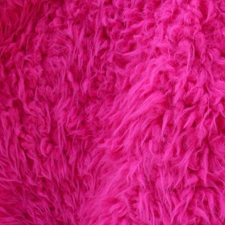 Curly Fuchsia Faux Fur Fabric,