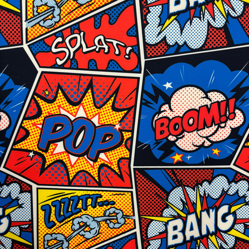 Comic Book Print Spandex Fabric - Comic Book Print, 58"/60" Width (1 Yard)