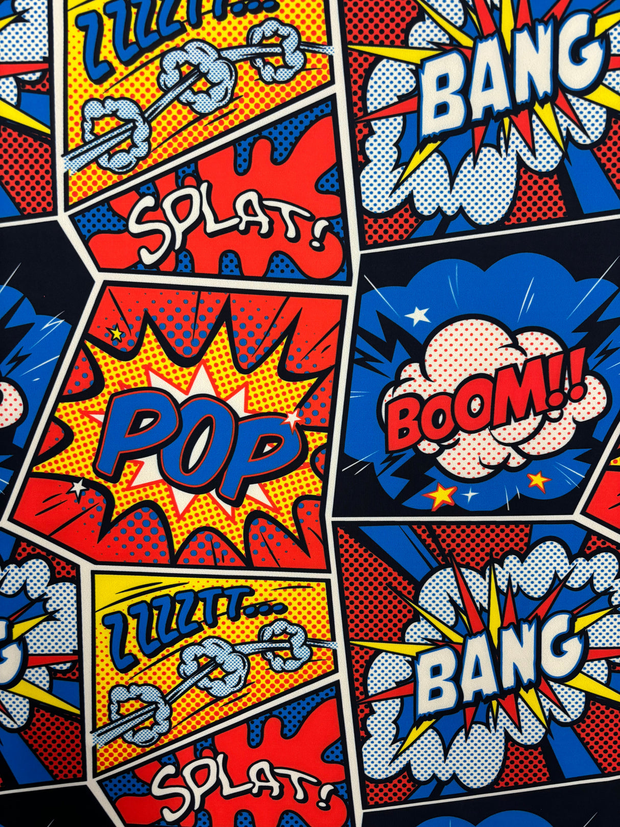 Comic Book Print Spandex Fabric - Comic Book Print, 58"/60" Width (1 Yard)