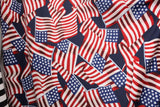 American Flags Polyester Spandex Fabric - American Flag Print, Red White Blue, 58"/60" Width (1 Yard)