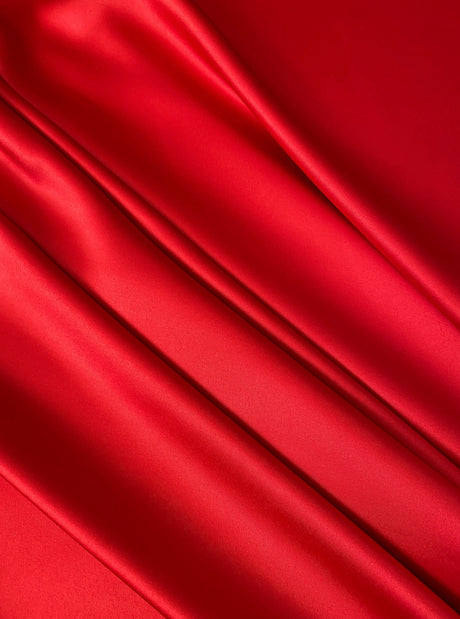 Red Stretch Crepe Back Satin