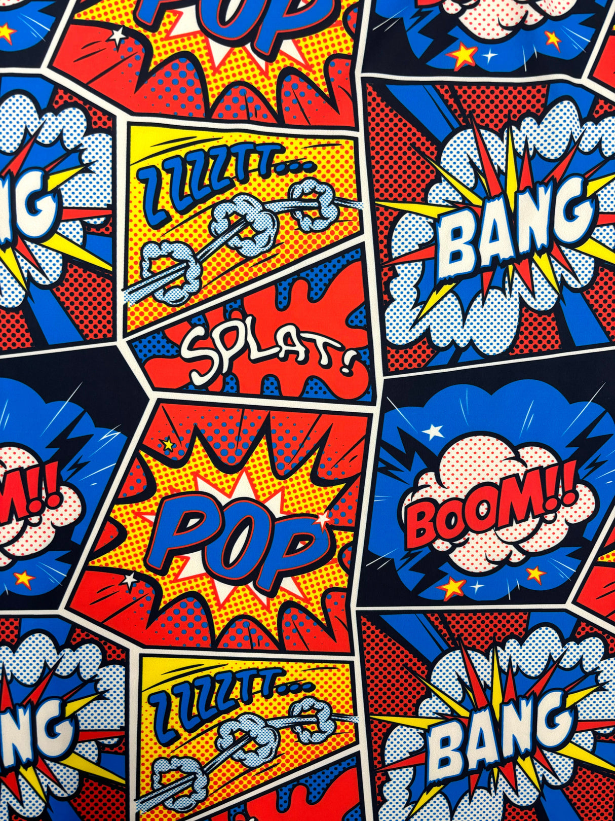 Comic Book Print Spandex Fabric - Comic Book Print, 58"/60" Width (1 Yard)
