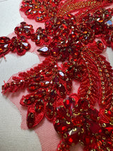 Rhinestone Applique Red Pair