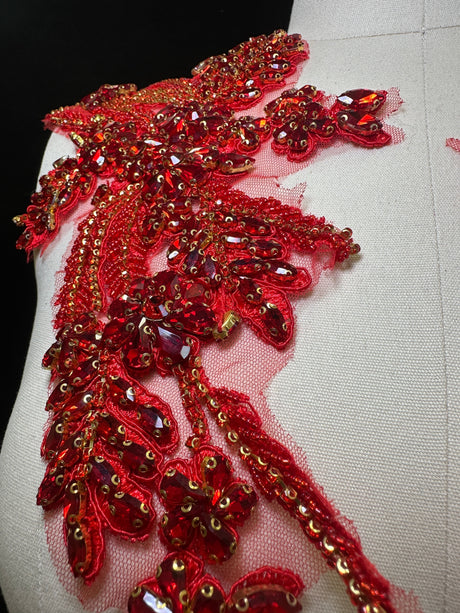Rhinestone Applique Red Pair